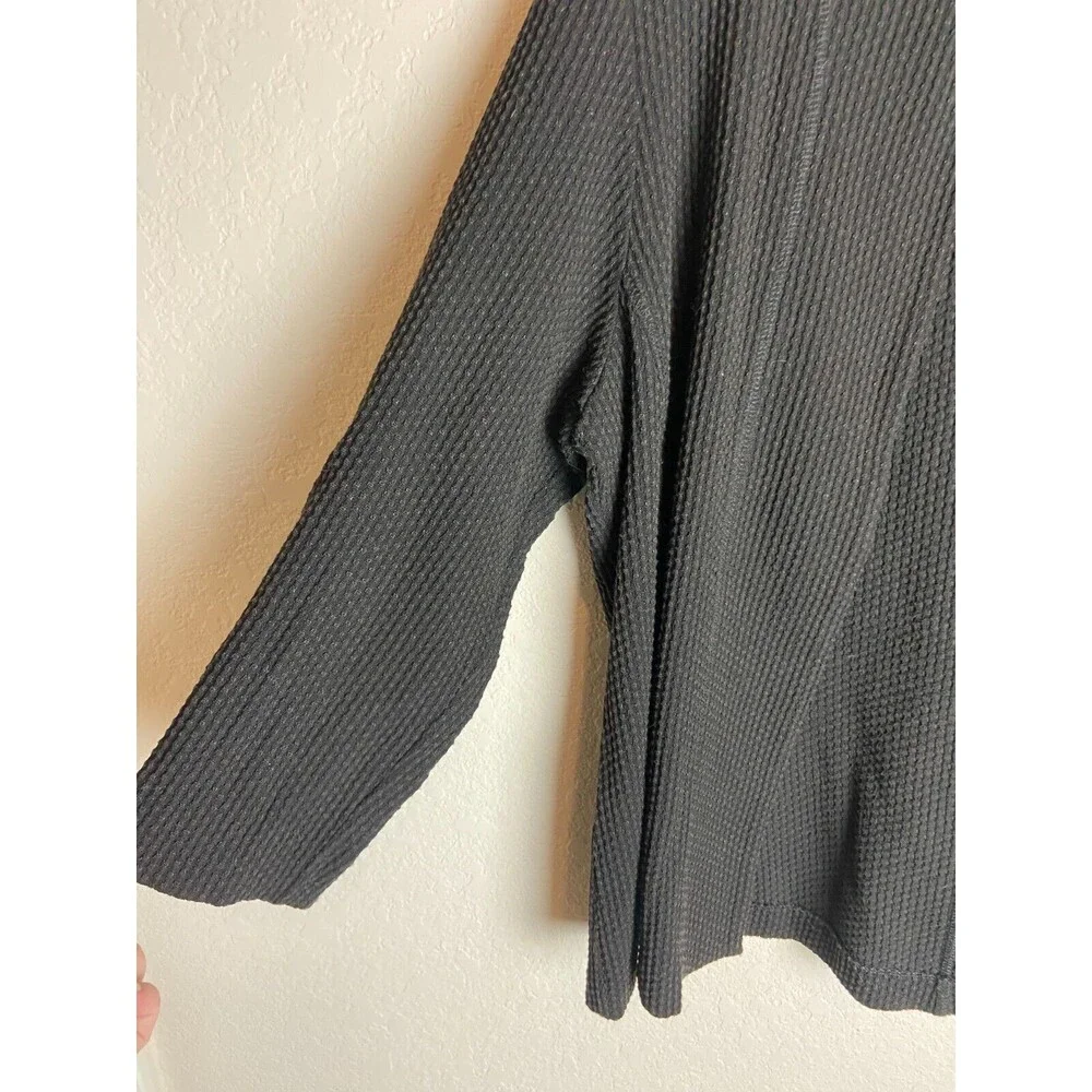 Eileen Fisher Womens Cardigan Sweater Gray Size L Solid Open Front Long Sleeve